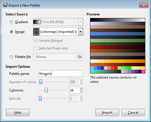 Import New Pallette Import New Pallette